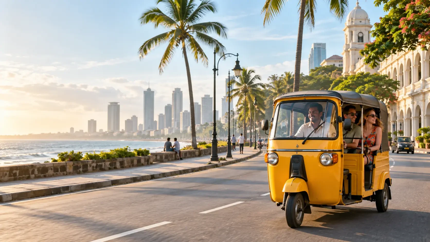A private tuk-tuk tour beside the Colombo waterfront